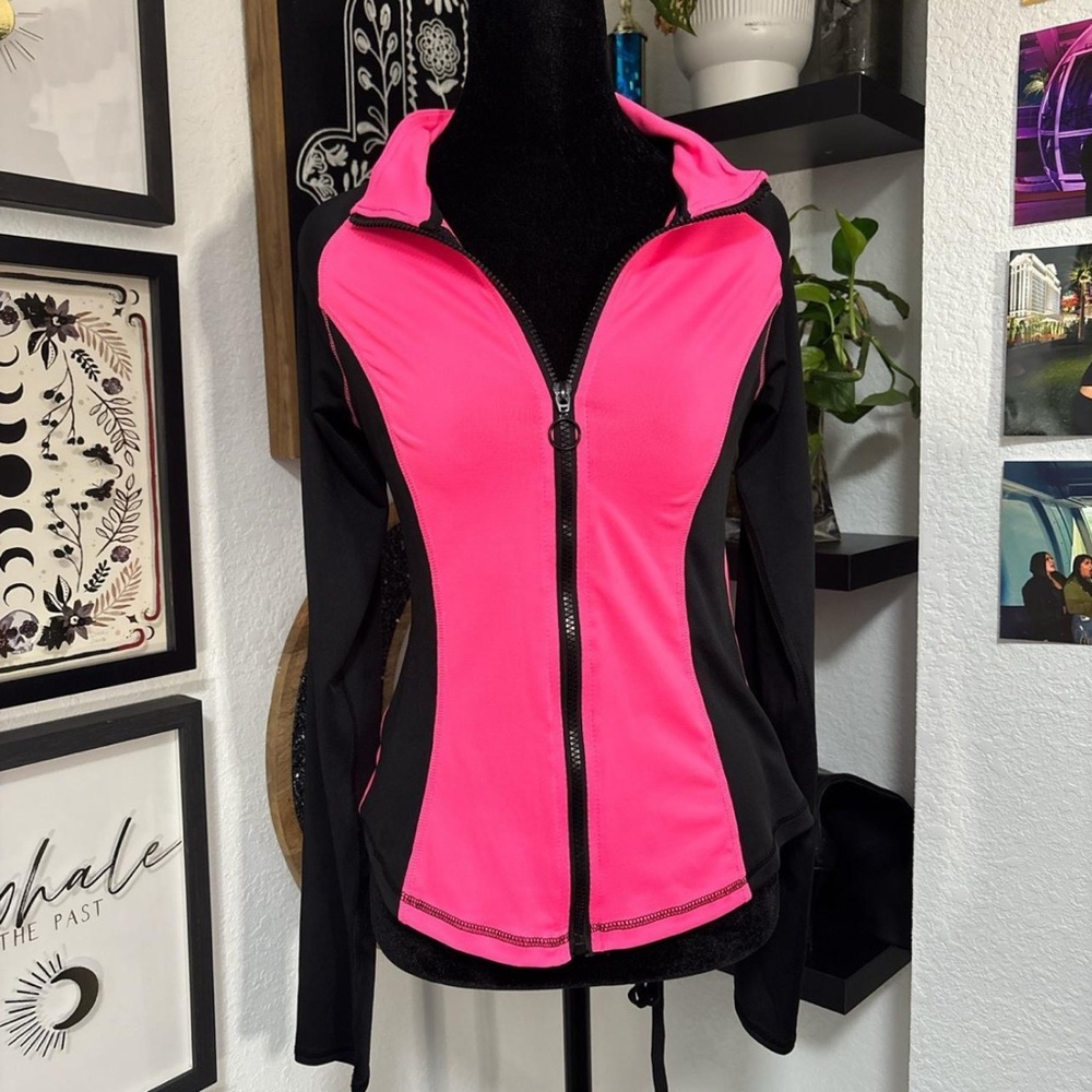Y2K Hard Candy Sport Womens Pink Black full Zip
Track Jacket Size M